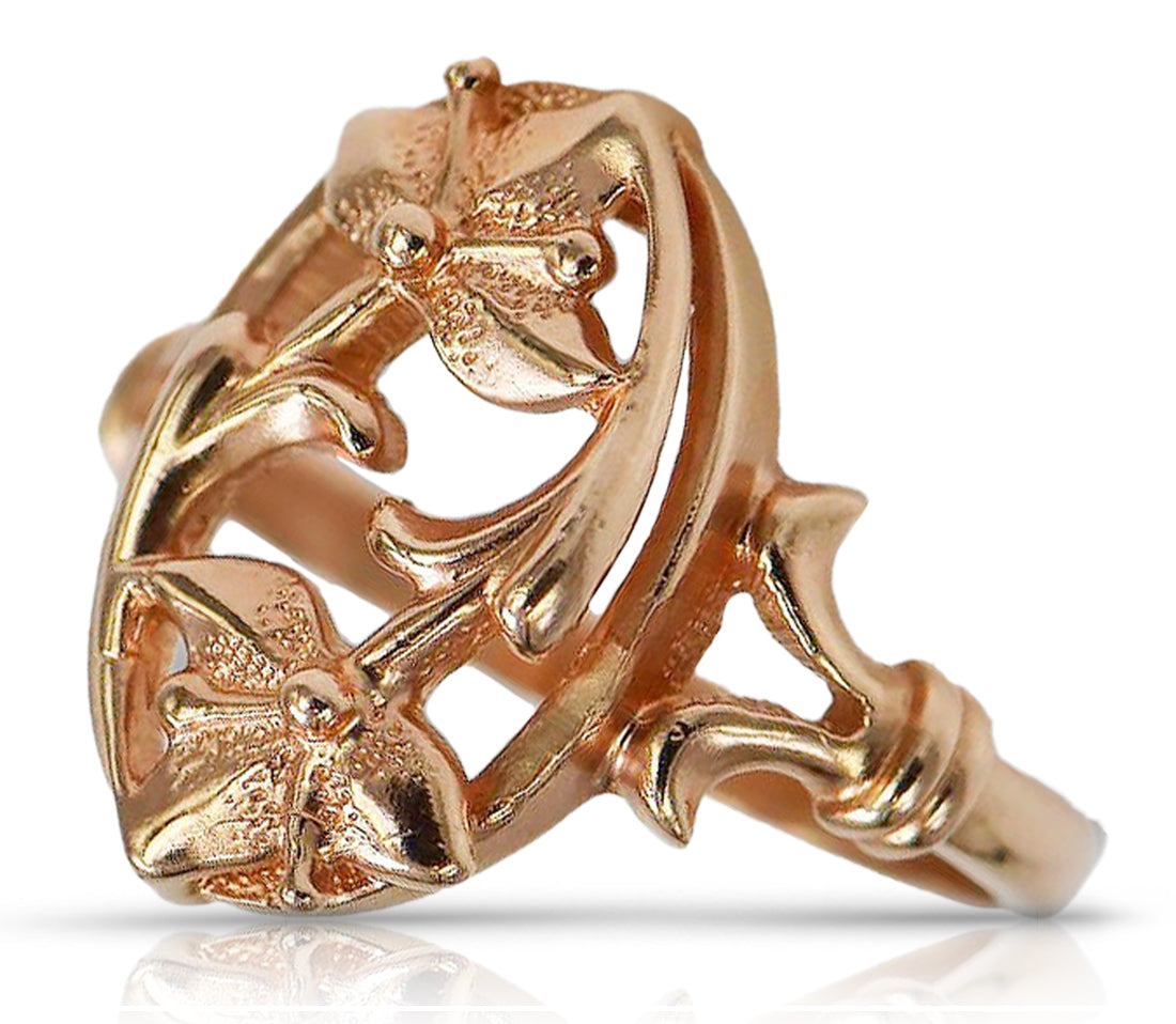 Vintage rose pink 14k 585 gold Vintage ring vrn070
