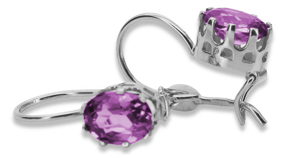 Vintage Vintage 925 Silver Amethyst earrings vec196s vec196s-am
