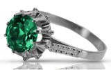 Vintage silver 925 Emerald ring vrc045s Vintage