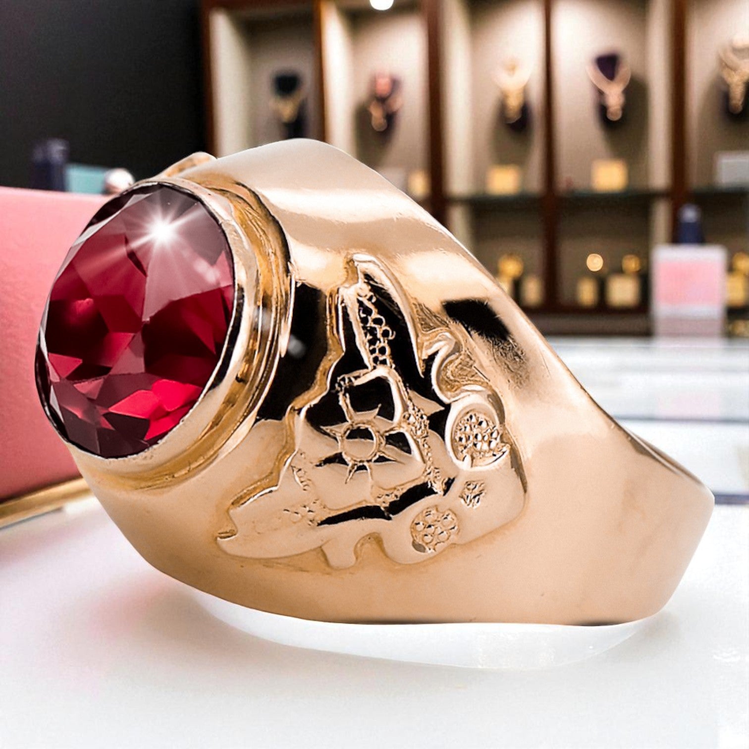 Ring Vintage Jewlery Ruby Original Vintage 14K Rose Gold vrc078r vrc078r-rb