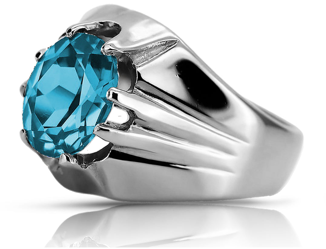 Vintage silver 925 Aquamarine ring vrc016s Vintage