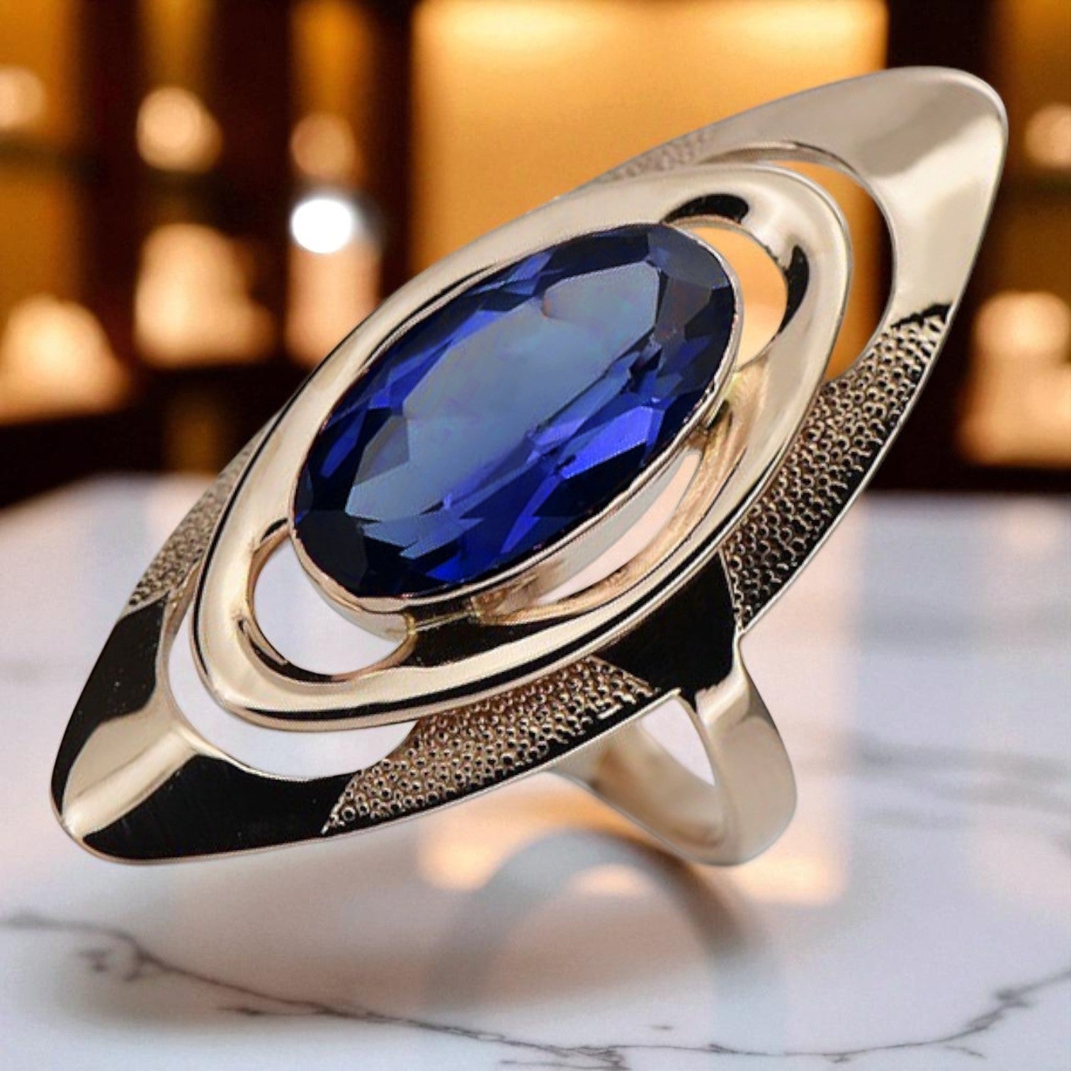 Vintage Rose 14k Gold 585 Sapphire Ring vrc189 Vintage vrc189r-sp