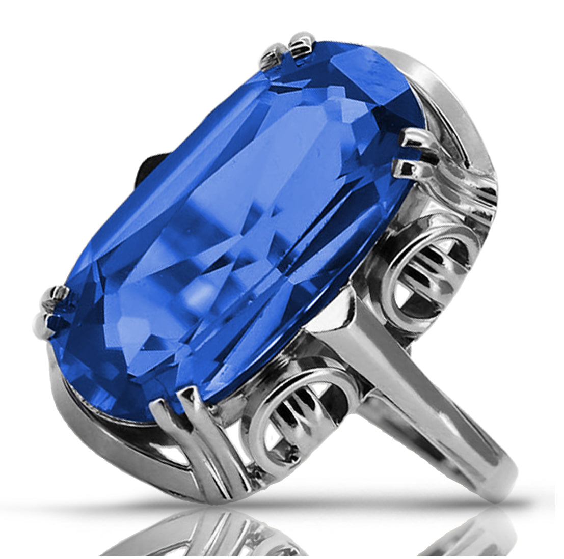 Vintage silver 925 Sapphire ring vrc038s Vintage