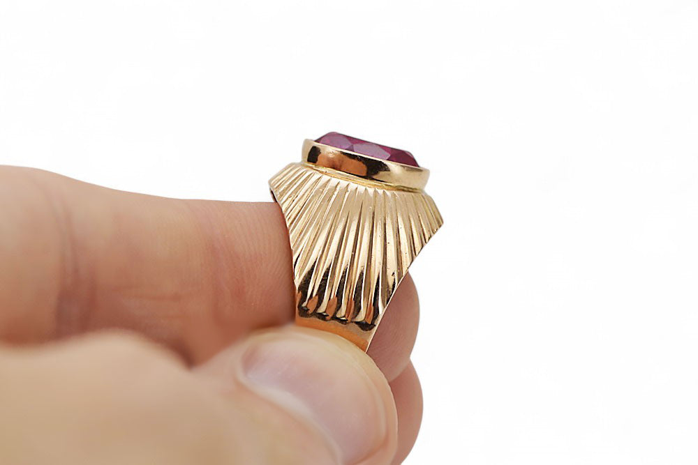 Ring Vintage craft Amethyst Original Vintage 14K Rose Gold vrc127r