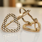 Vintage rose pink 14k 585 gold Vintage heart earrings ven169