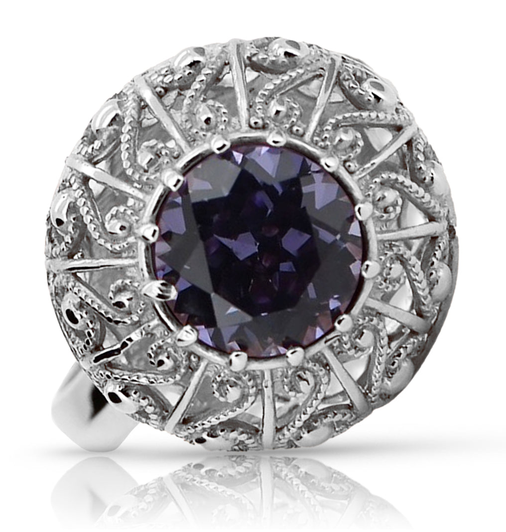 Vintage silver 925 Alexandrite ring vrc059s Vintage