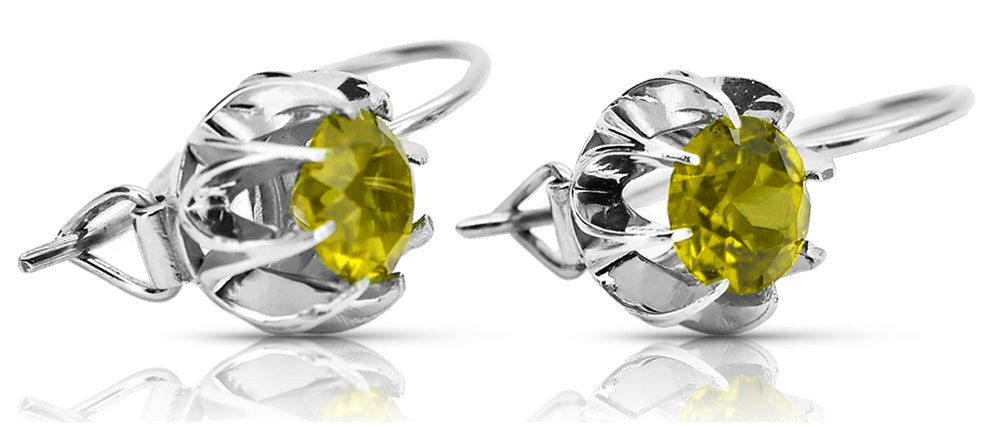 Vintage 925 Silver peridot earrings vec062s vec062s-yp
