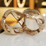 Vintage rose pink 14k 585 gold  Vintage Hoops ven175