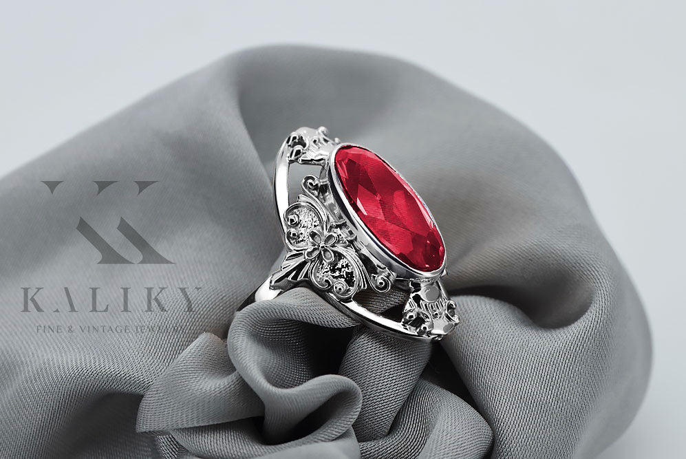 Vintage silver 925 Ruby ring vrc014s Vintage vrc014s-rb