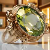 Original Vintage 14K Rose Gold Yellow Peridot Ring Vintage style vrc100r