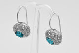 Silver 925 Aquamarine earrings vec002s Russian Soviet style vec002s-aq