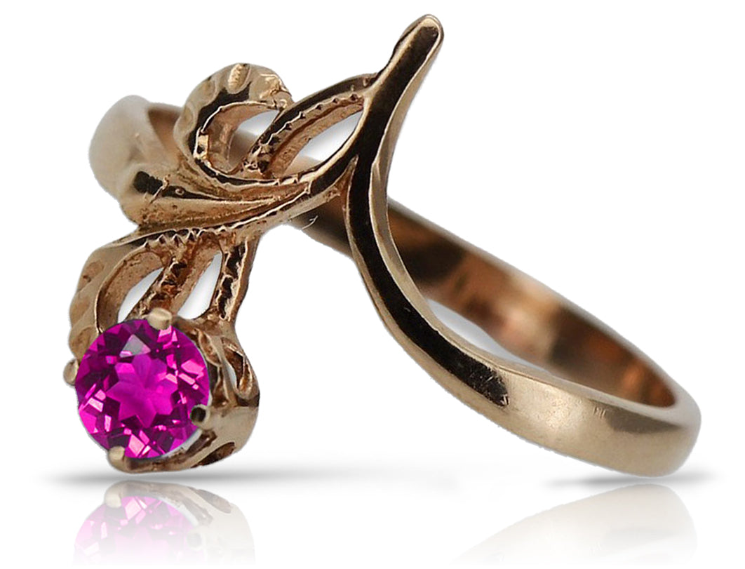 Vintage Rose pink 14k Gold 585 Amethyst Ring vrc095 Vintage
