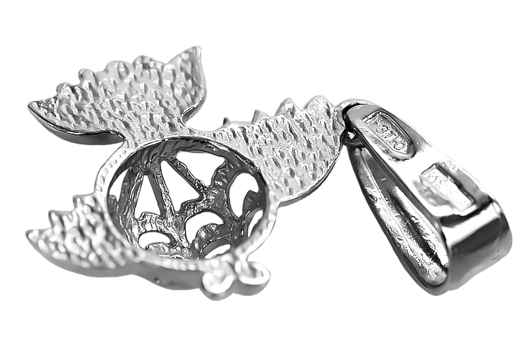 Vintage silver 925 Vintage fish pendant vpn021s