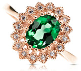 Emerald Original Vintage 14K Rose Gold Ring Vintage style crc012r