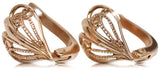 Vintage rose pink 14k 585 gold Vintage heart earrings ven076