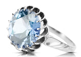 Sterling silver 925 Aquamarine Ring Vintage craft vrc035s