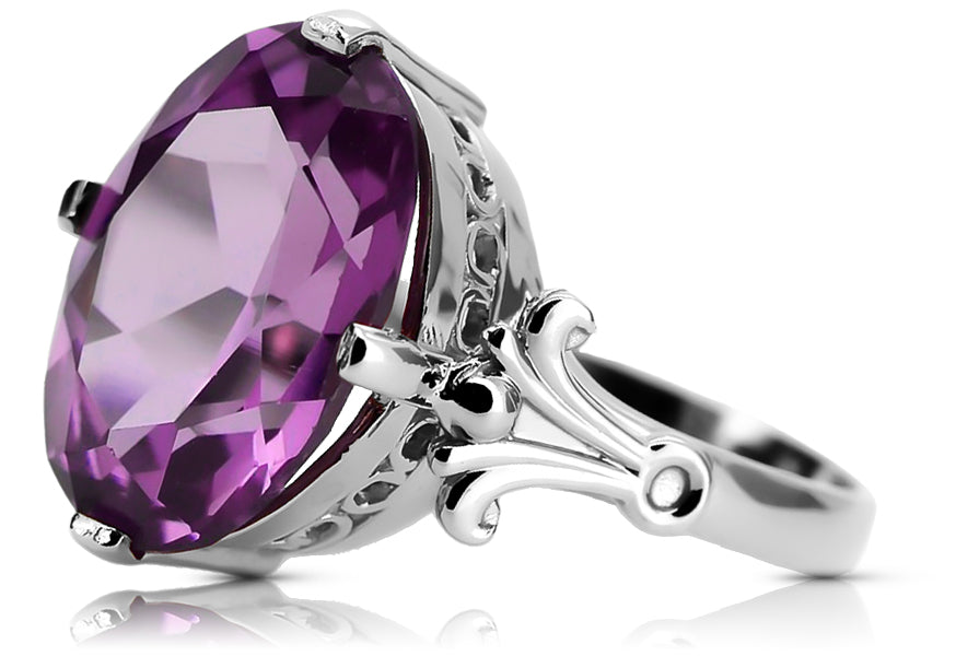 Ring Vintage Jewlery Amethyst Sterling silver 925 vrc369s vrc369s-am