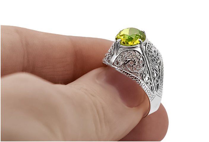 Silver 925 Peridot ring vrc026s Vintage vrc026s-yp