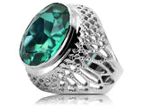 Silver 925 Emerald ring vrc089s Vintage