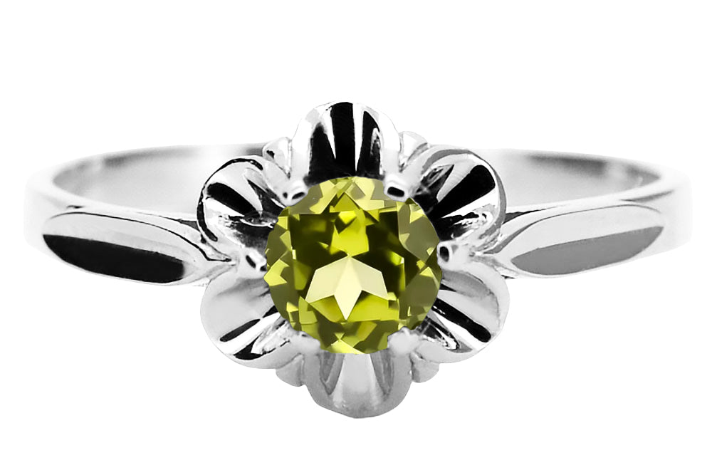 Ring Vintage craft Yellow Peridot Sterling silver 925 vrc004s vrc004s-yp