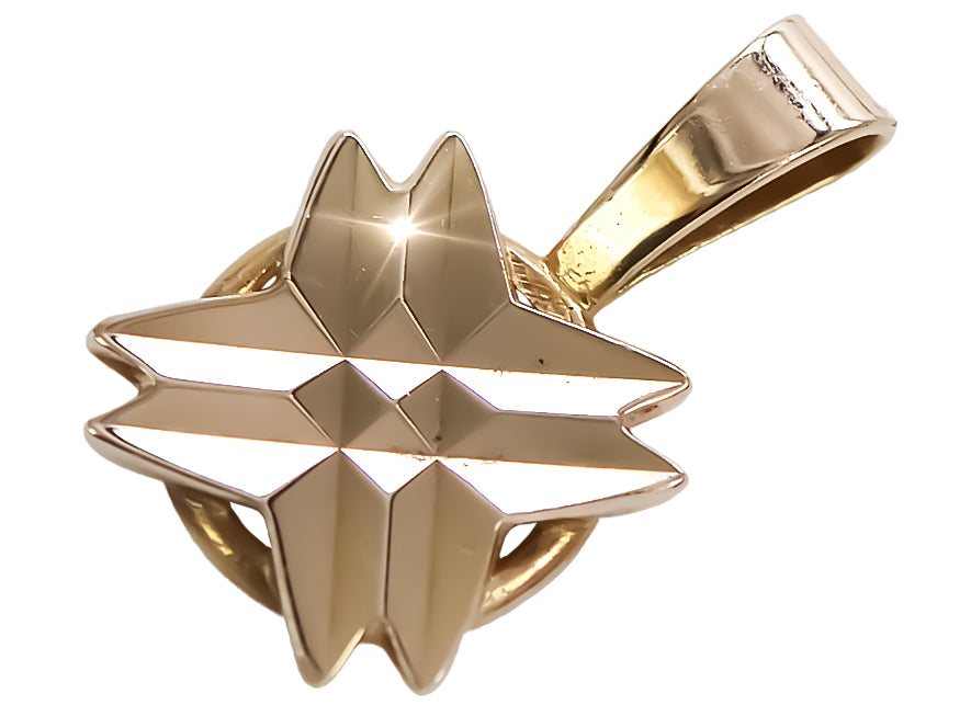 Vintage rose pink 14k 585 gold Vintage star pendant vpn093