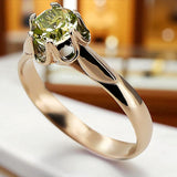 Rose pink 14k gold 585 Peridot ring vrc122 Vintage