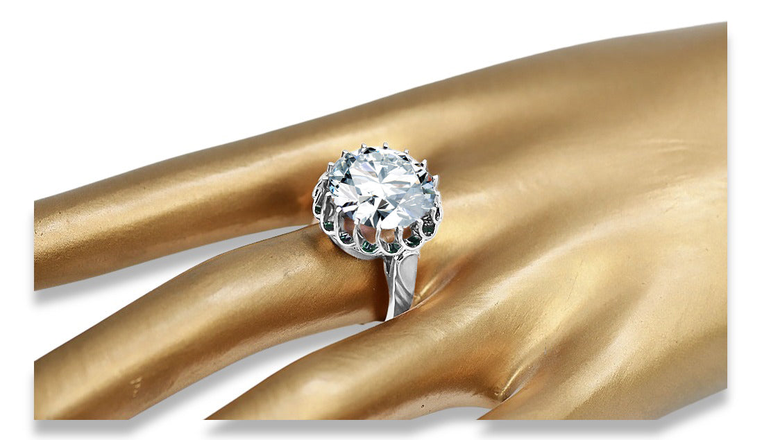Zircon Sterling silver 925 Ring Vintage Jewlery vrc035s vrc035s-zi