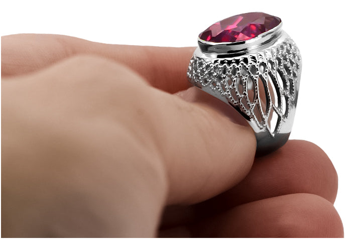 Silver 925 Ruby ring vrc089s Vintage