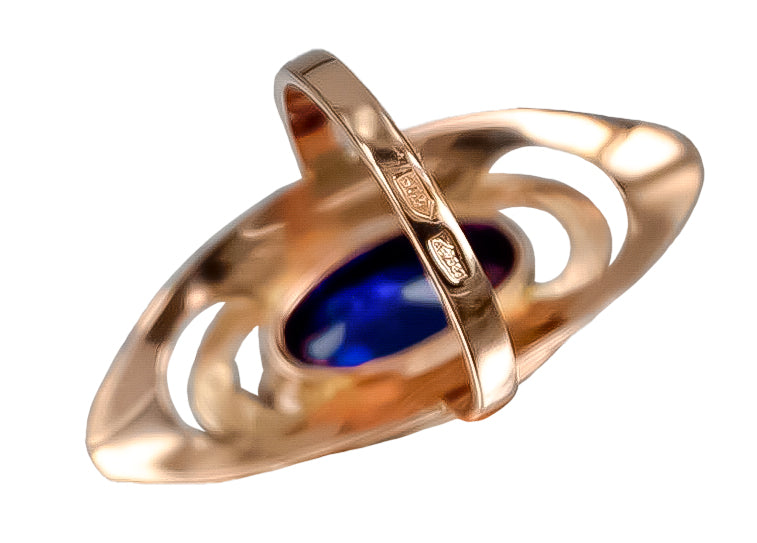 Vintage Rose 14k Gold 585 Sapphire Ring vrc189 Vintage