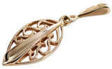 Vintage rose pink 14k 585 gold Vintage leaf pendant vpn081