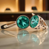 Vintage rose pink 14k 585 gold Emerald earrings vec107 vec107r-em