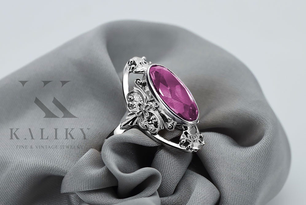 Vintage silver 925 Amethyst ring vrc014s Vintage vrc014s-am