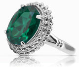 Vintage silver 925 Emerald ring vrc068s Vintage