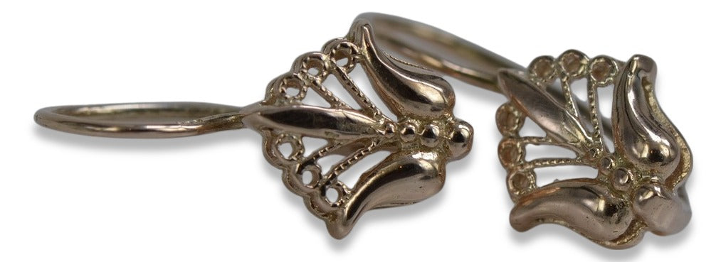 Earrings in Vintage rose 14k gold 585 flower Vintage ven205