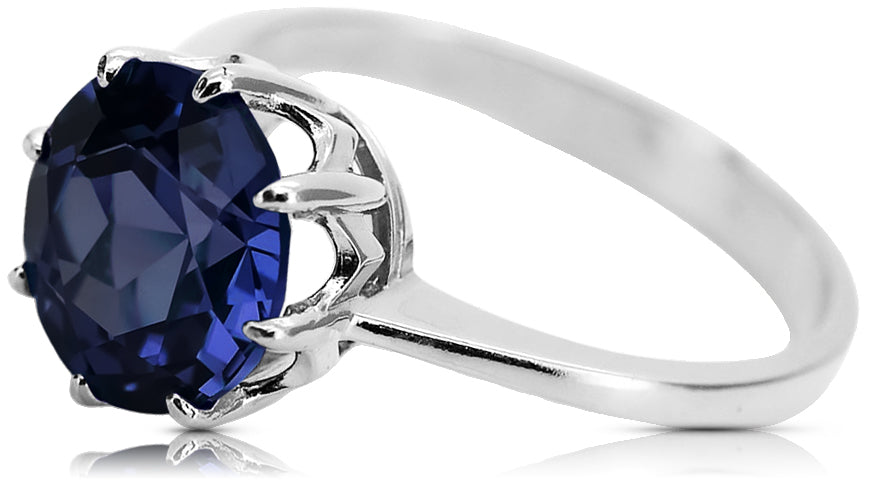 Ring Sapphire Sterling silver 925 Vintage Jewlery vrc157s