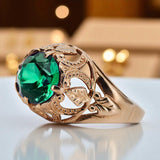 Vintage craft Ring Emerald Original Vintage 14K Rose Gold vrc080r vrc080r-em