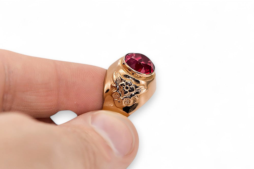 Ring Vintage Jewlery Ruby Original Vintage 14K Rose Gold vrc078r