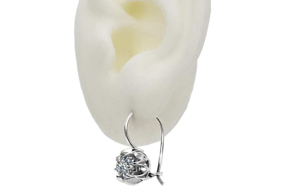 Vintage 925 Silver zircon earrings vec062s vec062s-zi