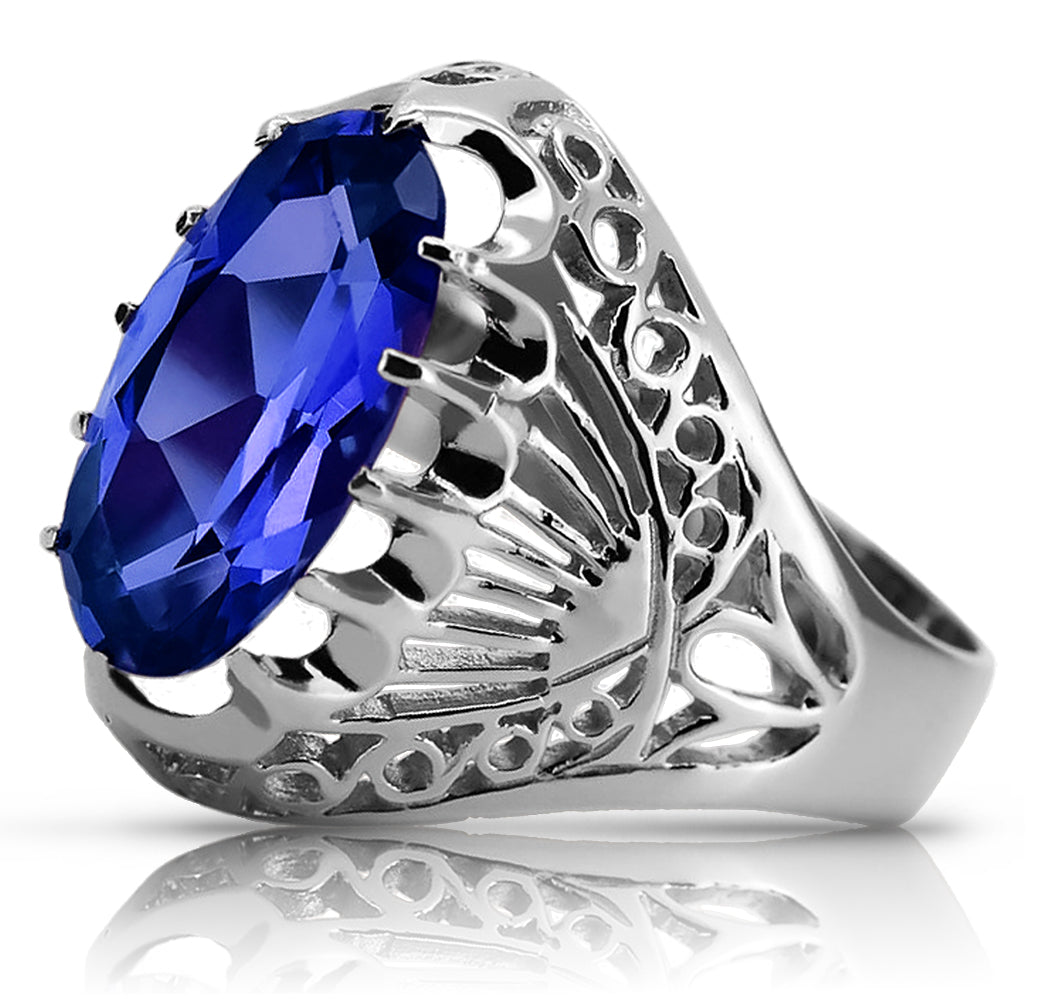 Vintage silver 925 Sapphire ring vrc020s Vintage vrc020s-sp