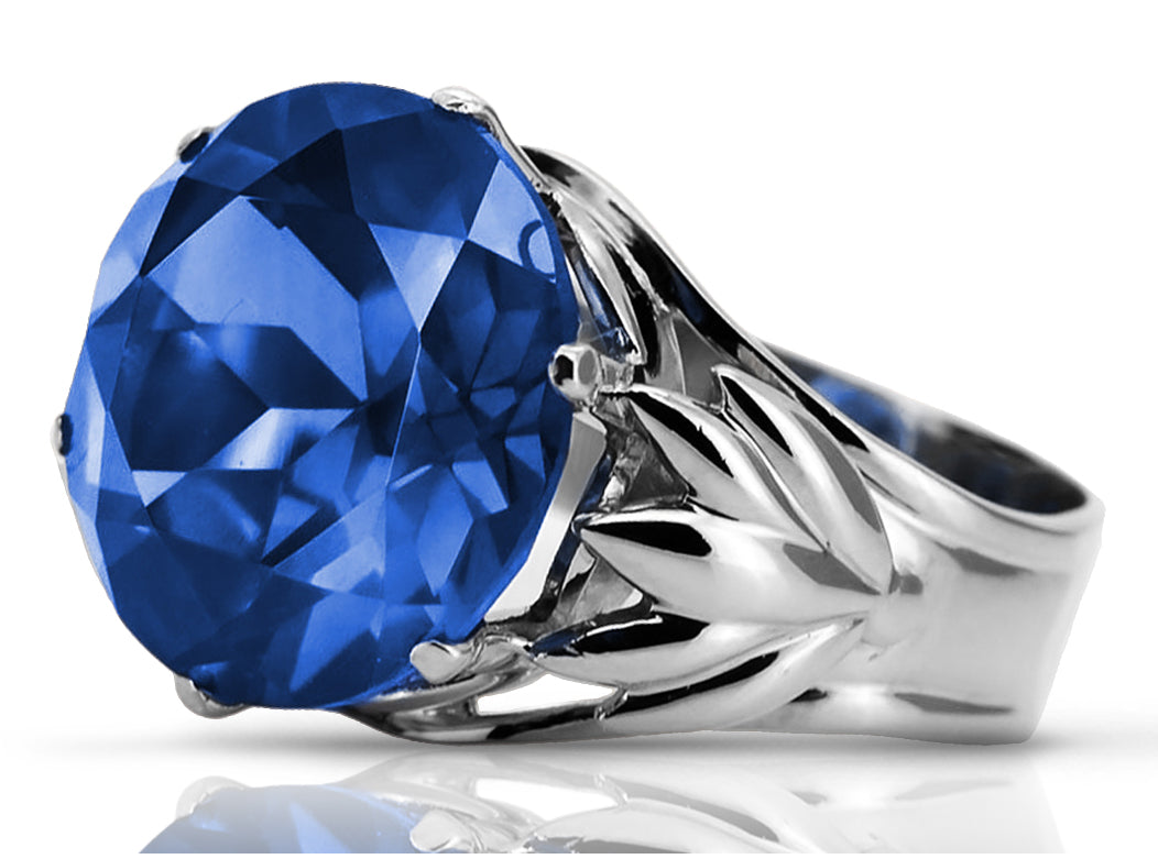 Vintage silver 925 Sapphire ring vrc029s Vintage