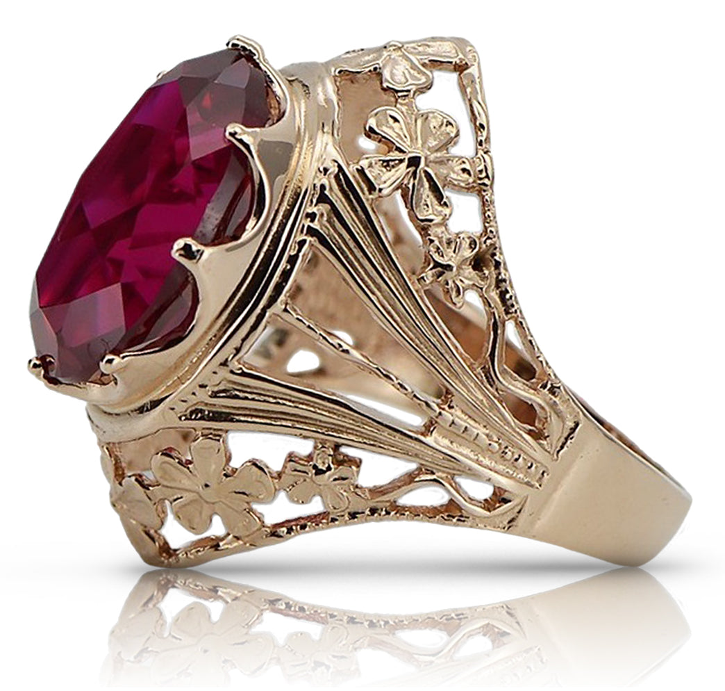Vintage rose pink 14k gold 585 Ruby ring vrc031 Vintage