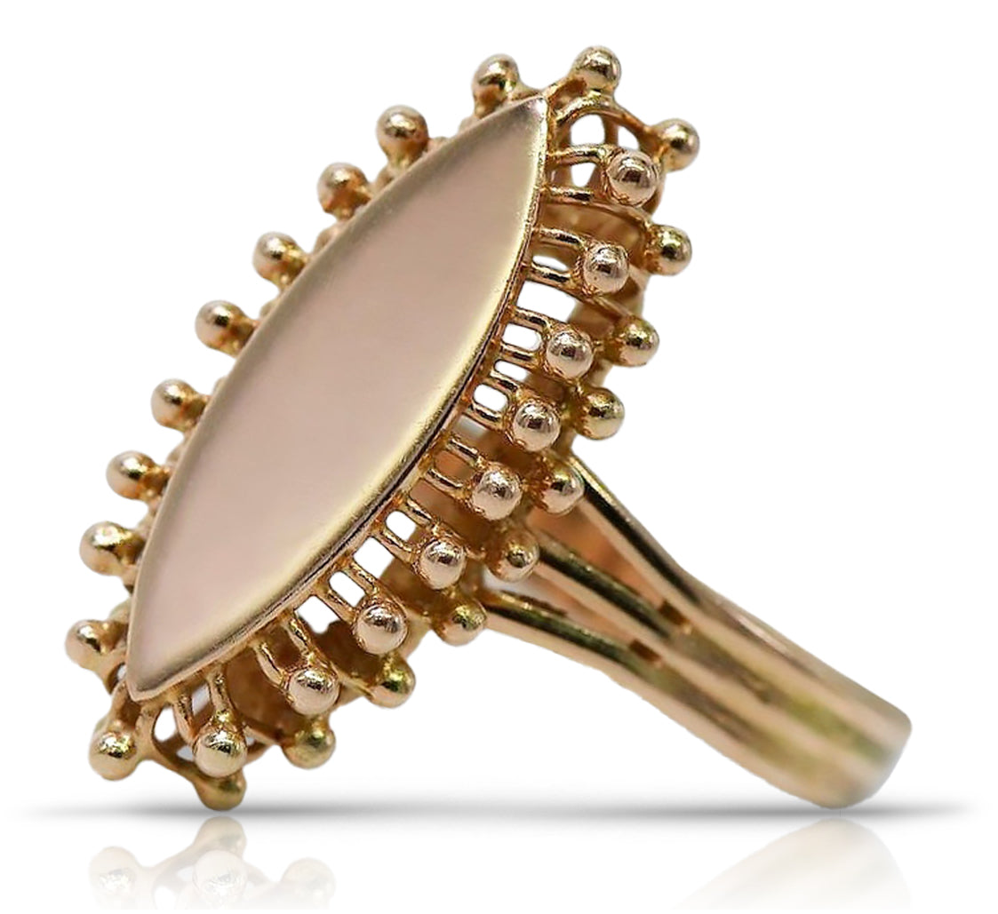 Vintage rose pink 14k 585 gold Vintage ring vrn042
