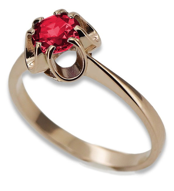 Vintage rose pink 14k gold 585 Ruby ring vrc348 Vintage