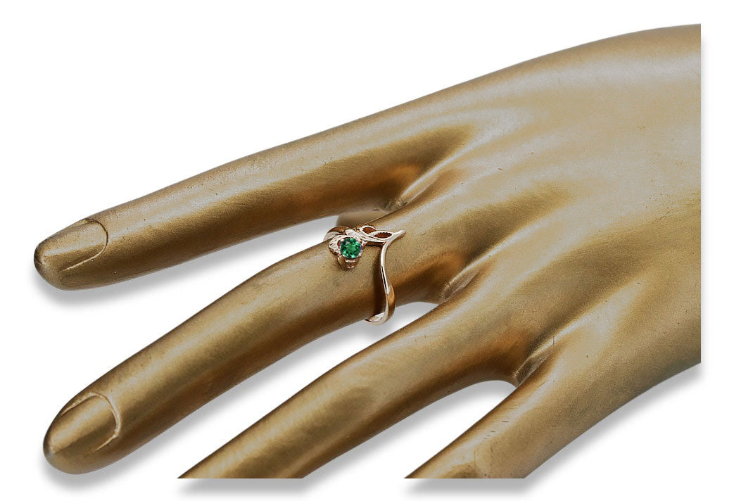 Vintage silver 925 Emerald ring vrc095s Vintage