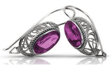 Vintage silver 925 amethyst earrings vec023s Russian Soviet style vec023s-am