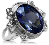 Ring Sapphire Sterling silver 925 Vintage craft vrc100s
