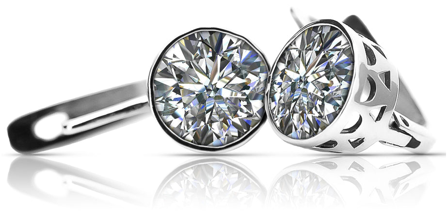 Vintage 925 Silver Zircon earrings vec107s vec107s-zi