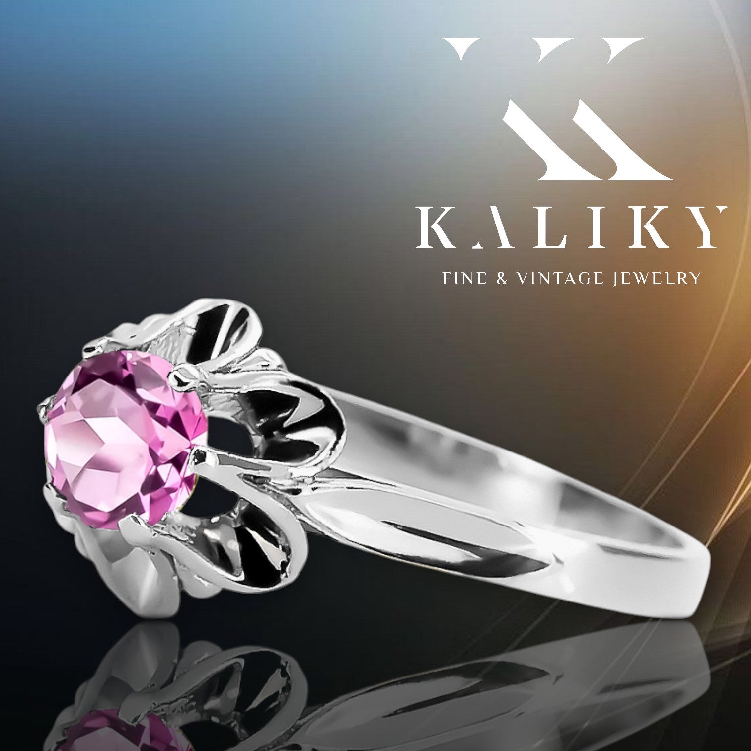 Vintage silver 925 Amethyst ring vrc004s vrc004s-am
