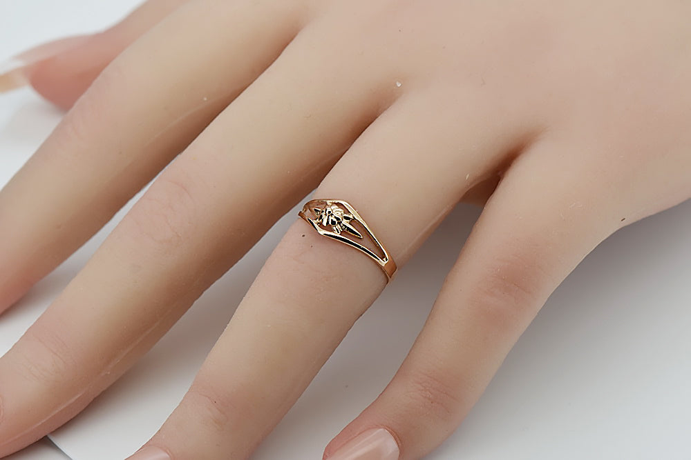 Vintage rose pink 14k 585 gold Vintage ring vrn071