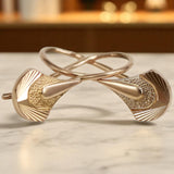 Vintage rose pink 14k 585 gold  Vintage leaf earrings ven112